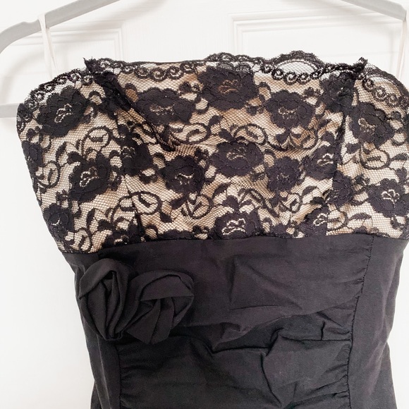 Black and Tan size medium stretchy semi formal Mystic dress. - Picture 2 of 6